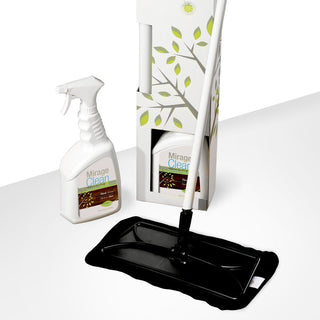 Pe ensemble nettoyant plancher bois franc mirage clean 1l vadrouille/vapo mirage