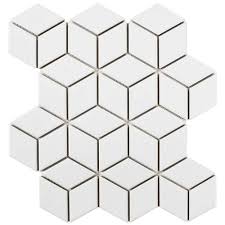 Cer natur mini rhombus mosaique blanc 11x12