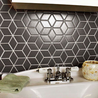 Cer natur mini rhombus mosaique gris 11x12